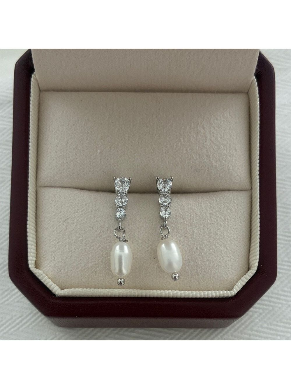 Elegant Silver Earrings and Pearl Earrings| Real freshwater pearl|Xmas gift